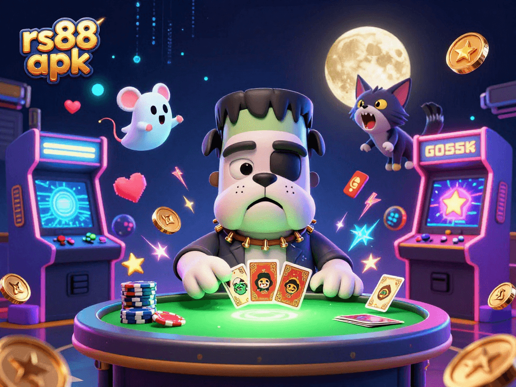 Experience the excitement of rs88 apk with vibrant casino characters and energetic game elements.