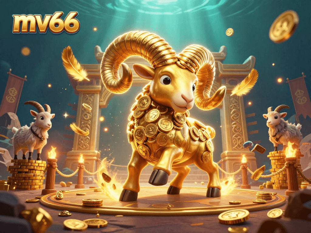 Join the excitement at mv66 as the golden ram charges into the casino arena filled with tokens and cash!