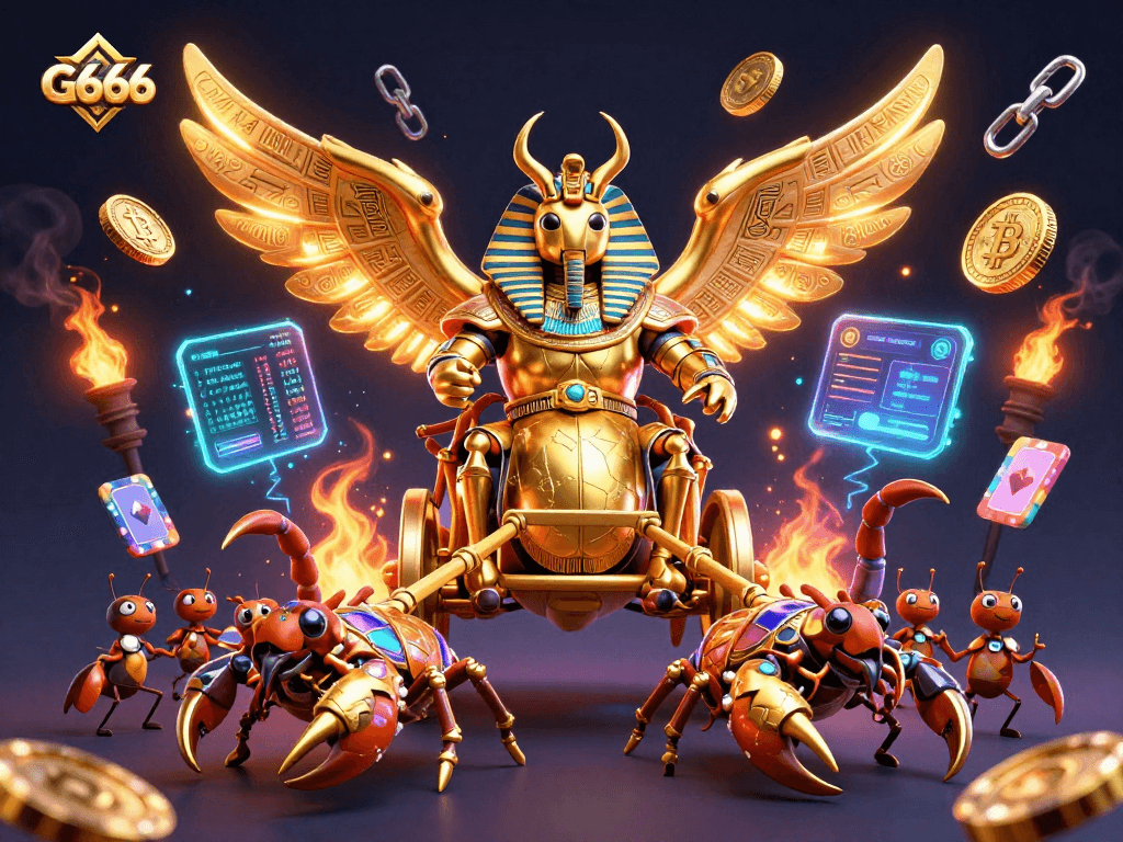 Experience thrilling adventures with G666 in a dynamic casino scene packed with excitement.