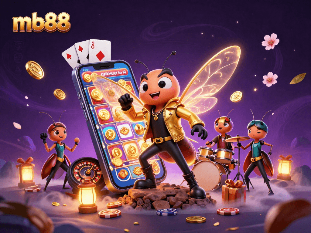 Experience the thrill of mb88 casino with exciting games and vibrant characters in a dynamic scene.