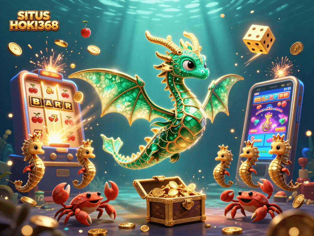 Experience the excitement at SITUS HOKI368 with vibrant characters in a dynamic gambling scene