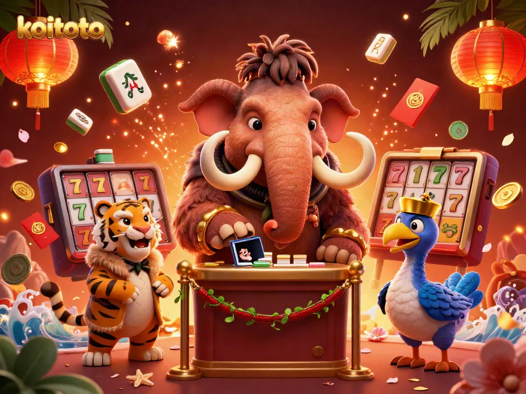 Kunjungi koitoto untuk merasakan pengalaman bermain slot gacor dengan bouncer dan tamu VIP di ilustrasi kasino 3D yang megah.