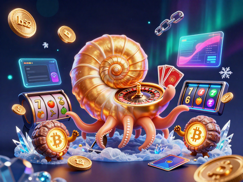Experience thrilling gameplay with the b52 nautilus roulette wheel and glowing crypto elements.