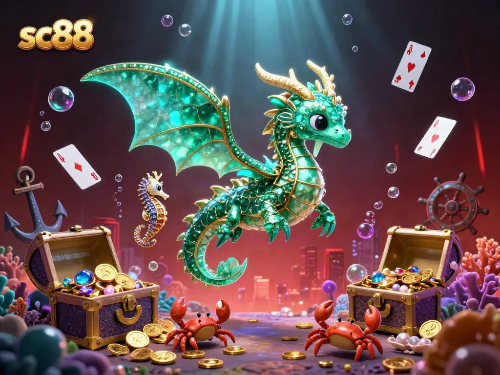 Sc88 sea dragon showcases vibrant casino excitement with underwater treasures and lively game elements.
