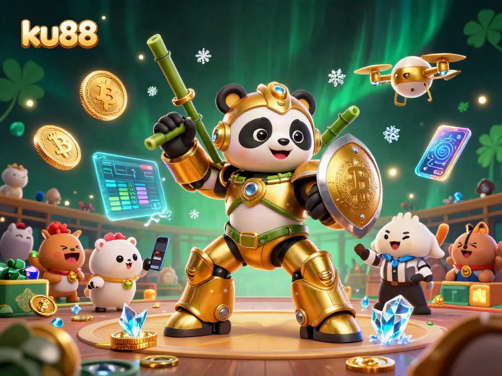 Engage in thrilling gaming at ku88 with crypto coins and vibrant 3D characters in an electrifying arena.