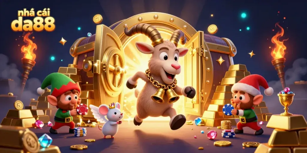 Engage with the exciting world of nhà cái da88, featuring unique characters in a lively casino scene.