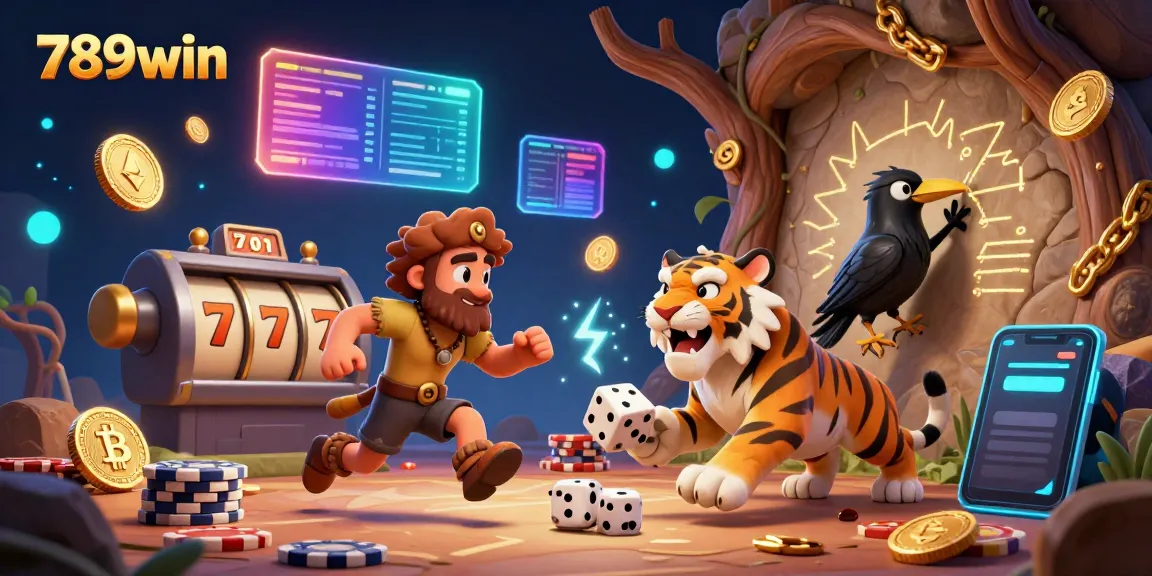 Experience thrilling gaming with 789win at a prehistoric casino featuring vibrant 3D visuals and iconic elements.