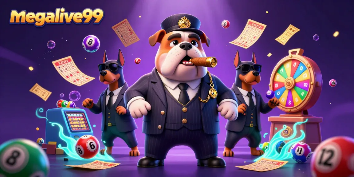 Permainan slot menarik di megalive99 dengan karakter bulldog bos mafia dan badan anjing Doberman.