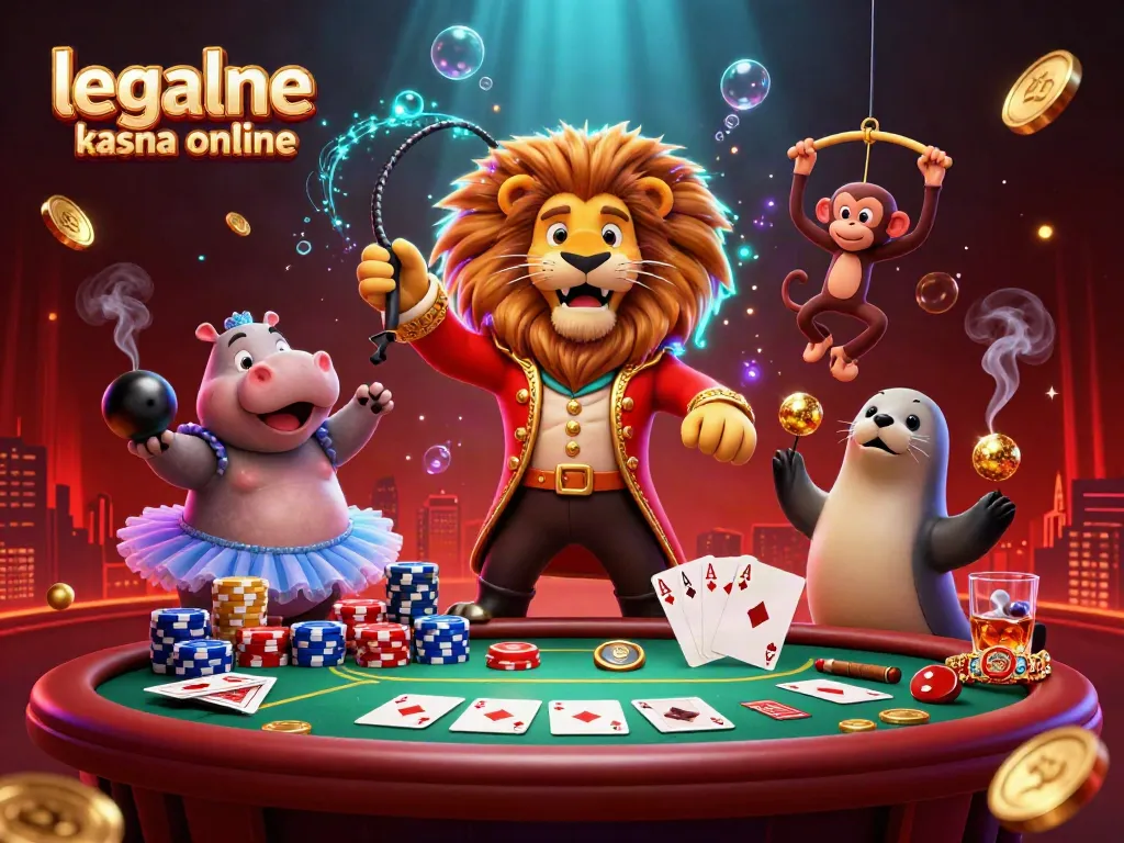 Experience the excitement of legalne kasyna online with vibrant 3D characters and casino elements in a packed scene.
