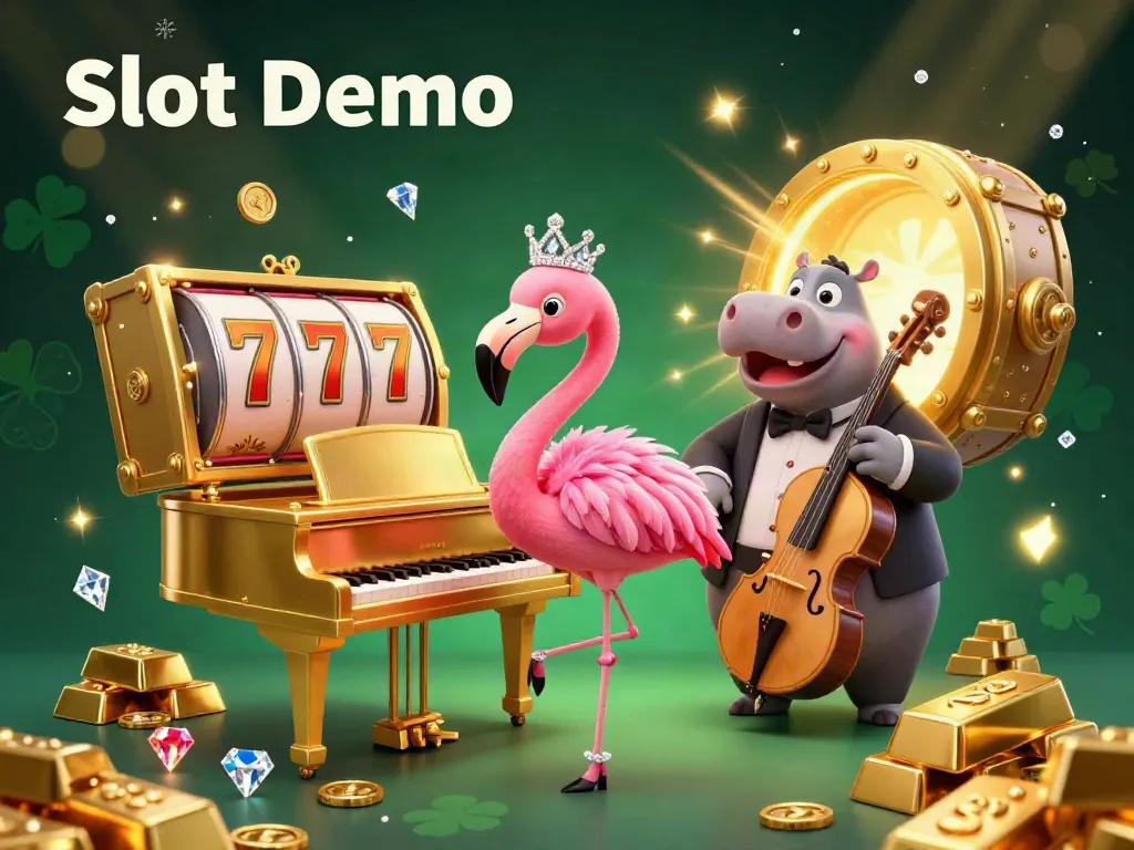 Engage in the vibrant world of Slot Demo with lively casino characters and dynamic game elements.