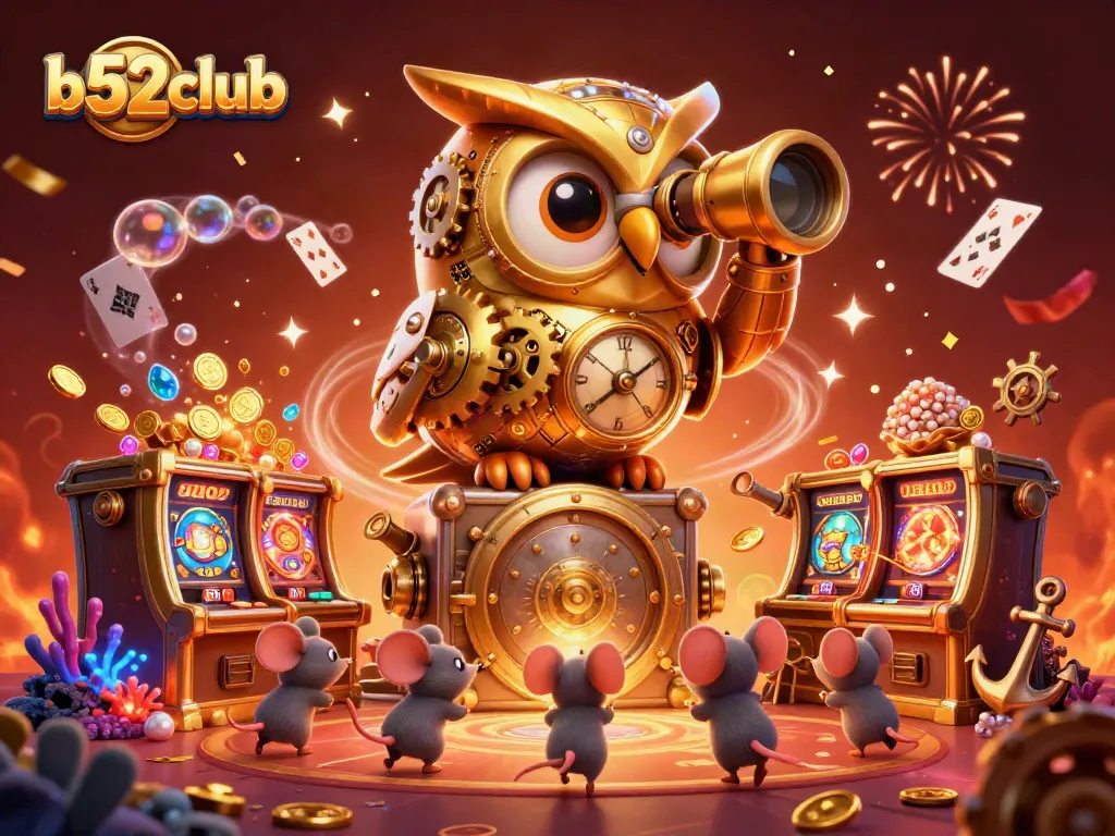 Experience thrilling gameplay at b52club with a vibrant 3D casino scene filled with excitement and games.