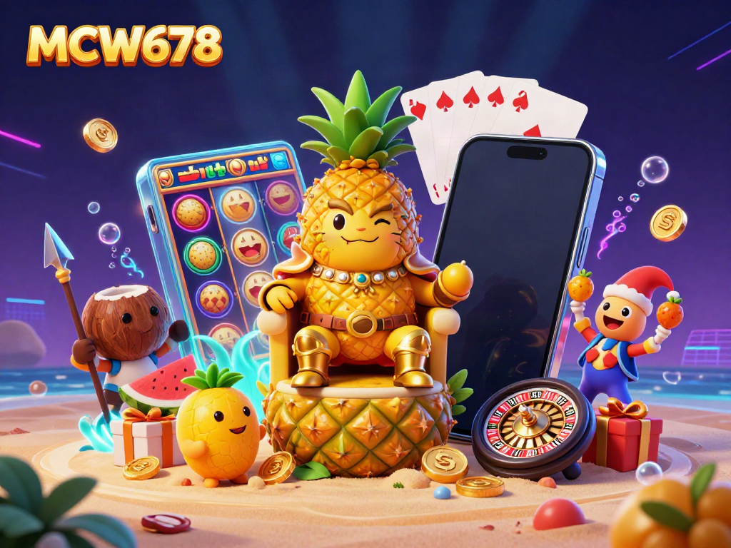 Experience the high-energy gameplay at MCW678 with vibrant characters celebrating casino wins.