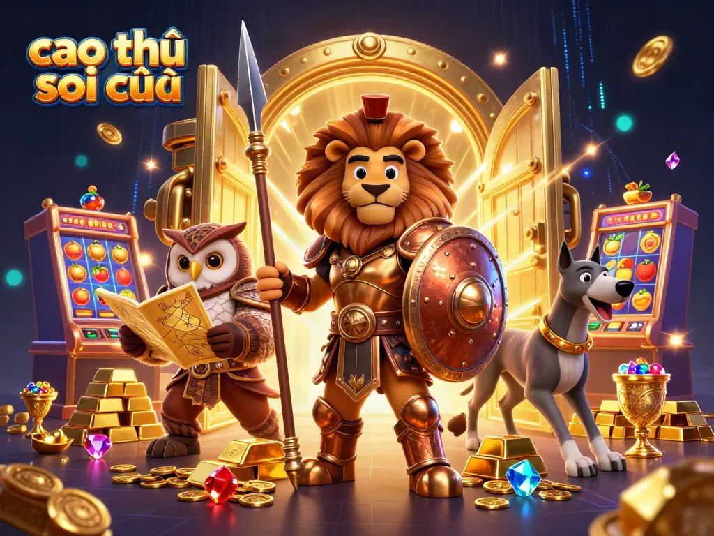Engage with cao thủ soi cầu in a vibrant dynamic scene featuring characters and casino elements.