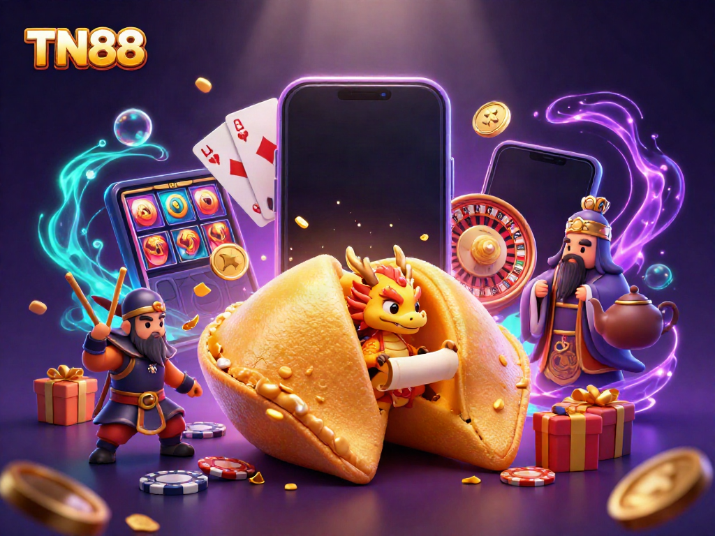 Engage in thrilling casino action with TN88 themed slot games featuring vibrant characters.