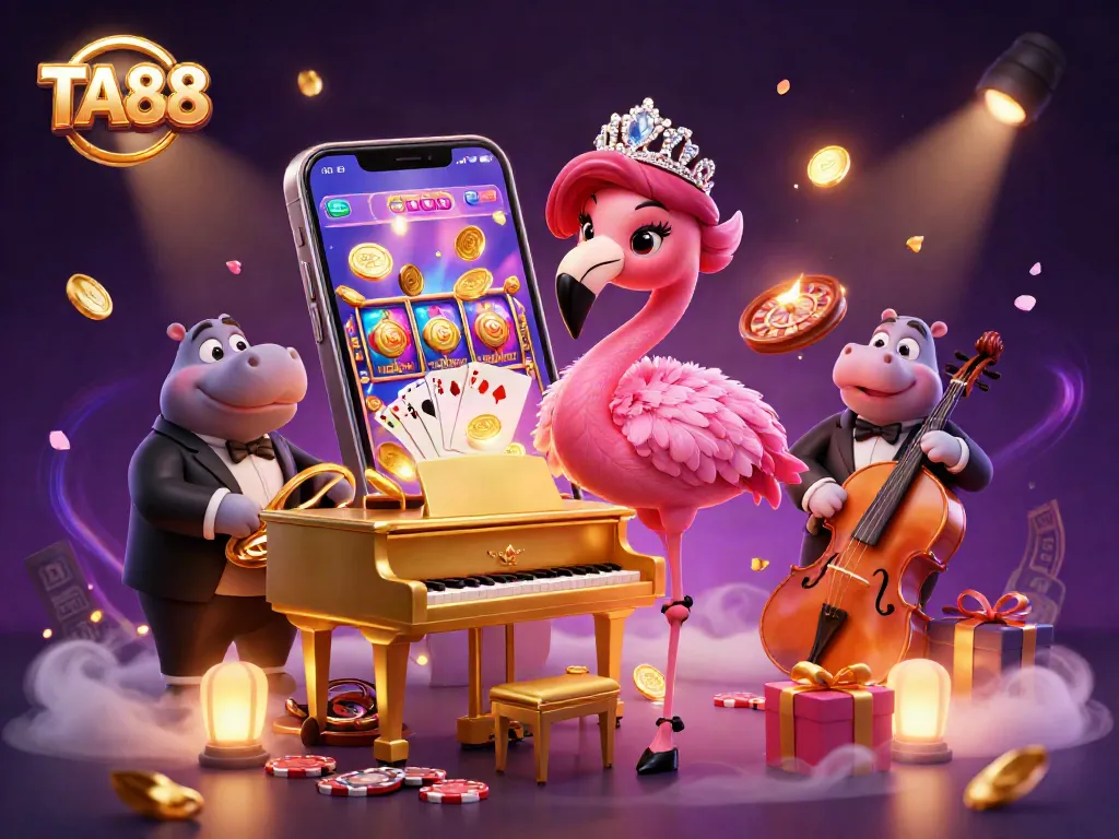 Spin exciting slots with TA88 in a vibrant casino scene featuring colorful elements and engaging characters.