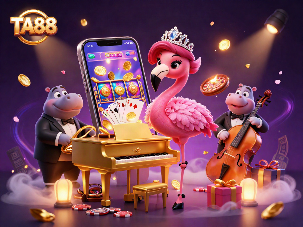 Spin exciting slots with TA88 in a vibrant casino scene featuring colorful elements and engaging characters.