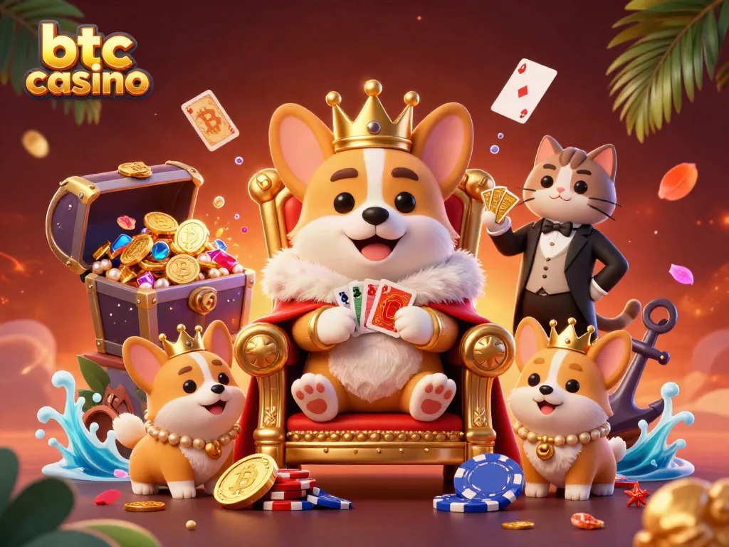 Experience the excitement at btc casino with vibrant characters, Bitcoin elements, and thrilling gaming action.