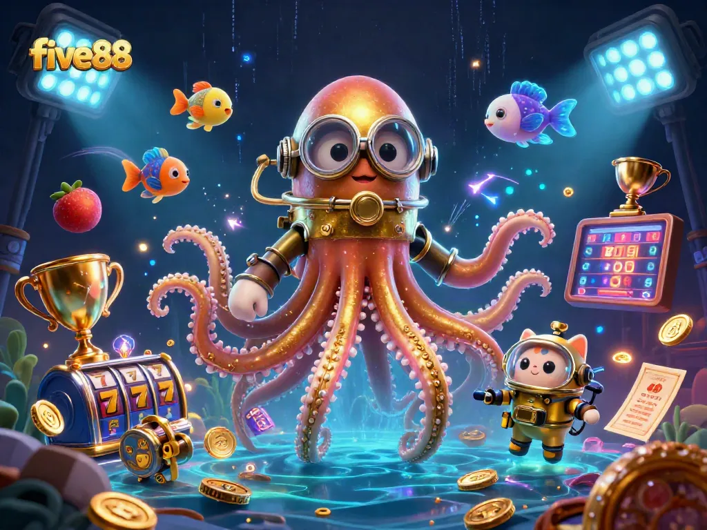 Engage in thrilling casino adventures with five88's golden opportunities amidst vibrant gaming elements.