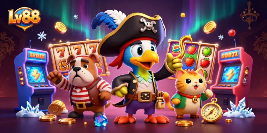 Experience thrilling slots action at Lv88 with a vibrant pirate-themed casino adventure.