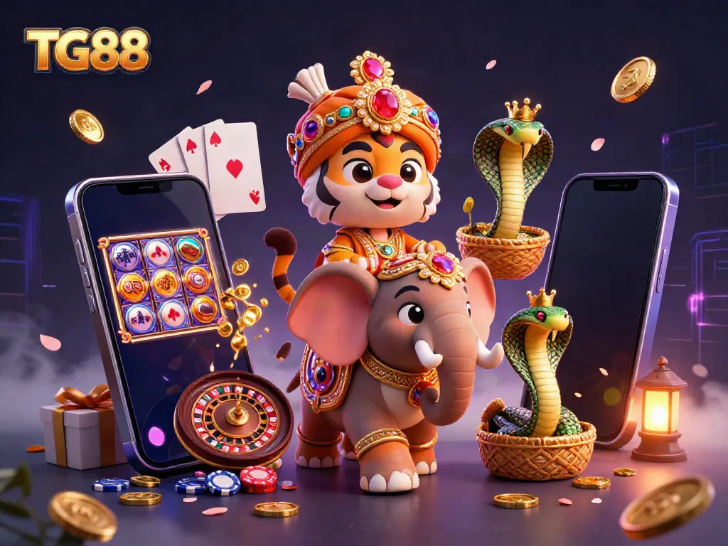 Experience the vibrant gameplay of TG88 with thrilling casino elements in an ultra-detailed 3D scene.