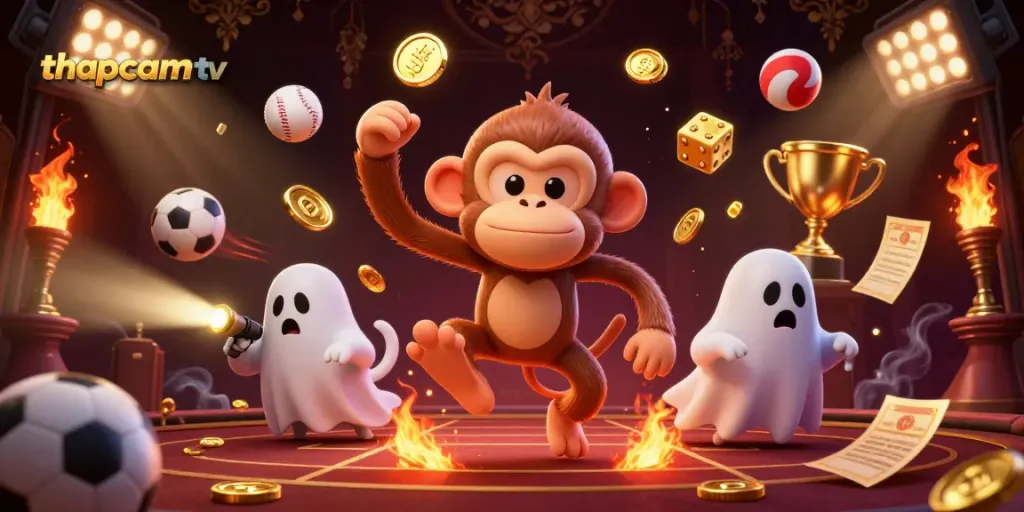 Engage with thapcamtv as a ghost-hunter puppy tracks a mischievous monkey juggling golden objects in a haunted casino.