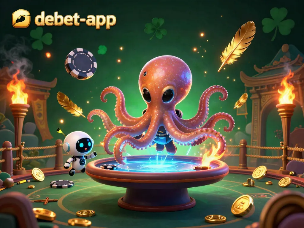 Engage in thrilling poker games with debet-app at a dynamic alien casino featuring vivid sci-fi elements.