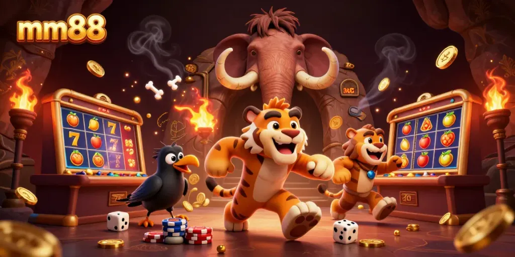 Experience thrilling games at mm88 with a vibrant prehistoric casino atmosphere.