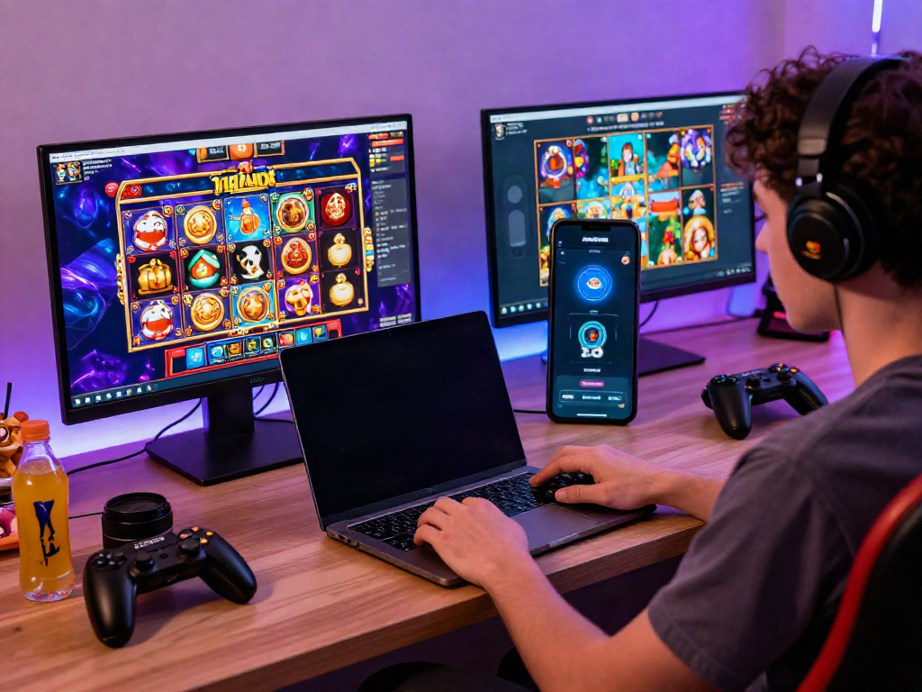 Exciting slot Thailand online gaming session with desktop and mobile interfaces.