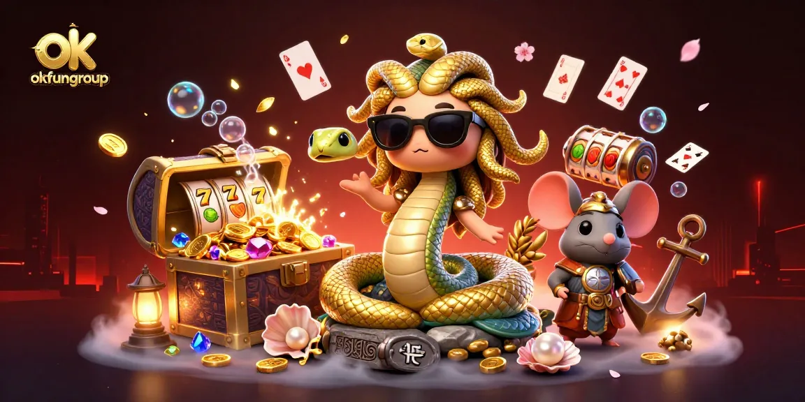 Experience the excitement of okfungroup with playful Medusa and thrilling casino elements.