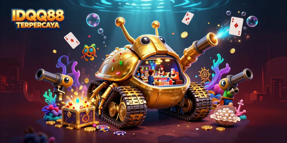 IDQQ88 TERPERCAYA offers a vibrant 3D casino adventure illustrated with gold coins and engaging characters.