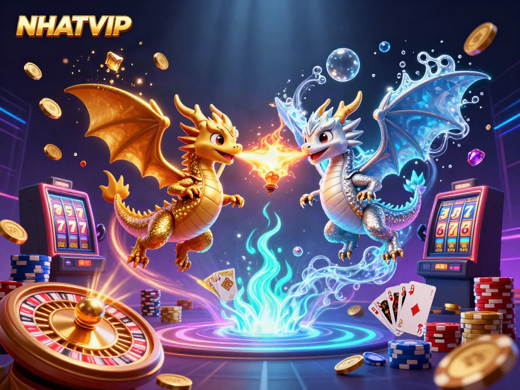 Experience thrilling gameplay at NHATVIP with dragons and vibrant casino elements.