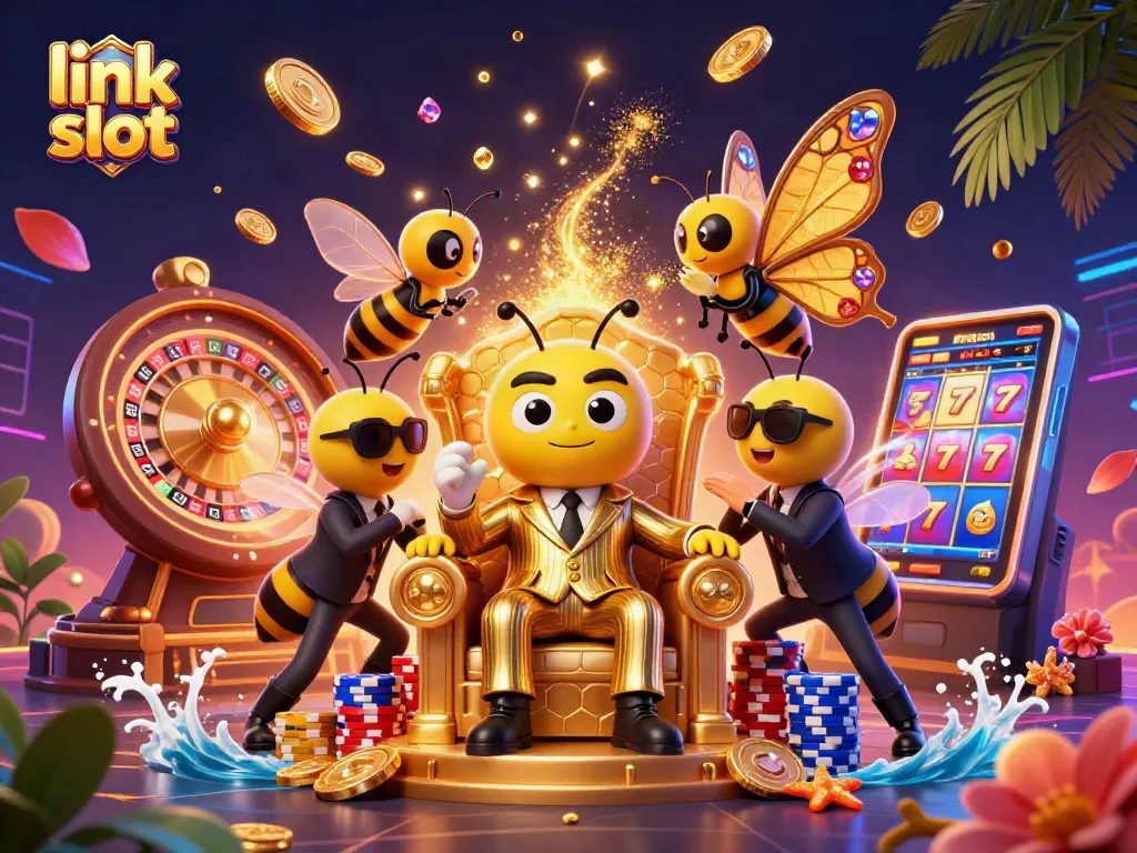 Engage in big wins with the exciting link slot, surrounded by colorful casino elements.