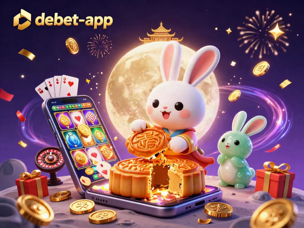 Experience debet-app's thrilling gambling elements with this festive moonlit casino scene.