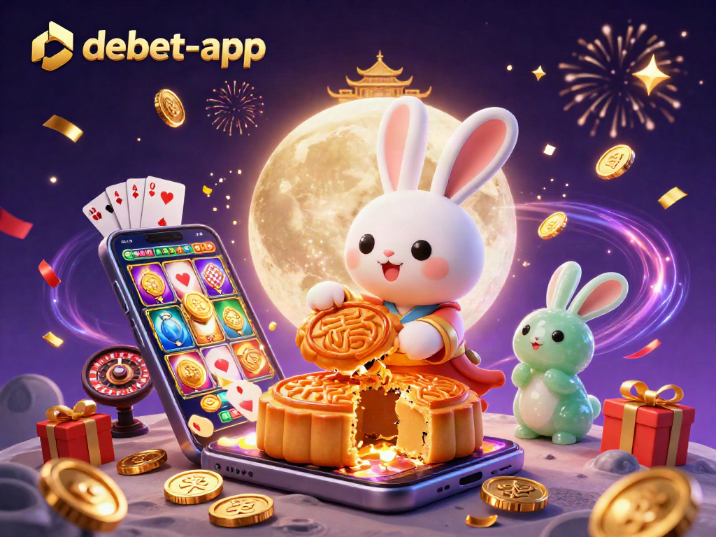 Experience debet-app's thrilling gambling elements with this festive moonlit casino scene.