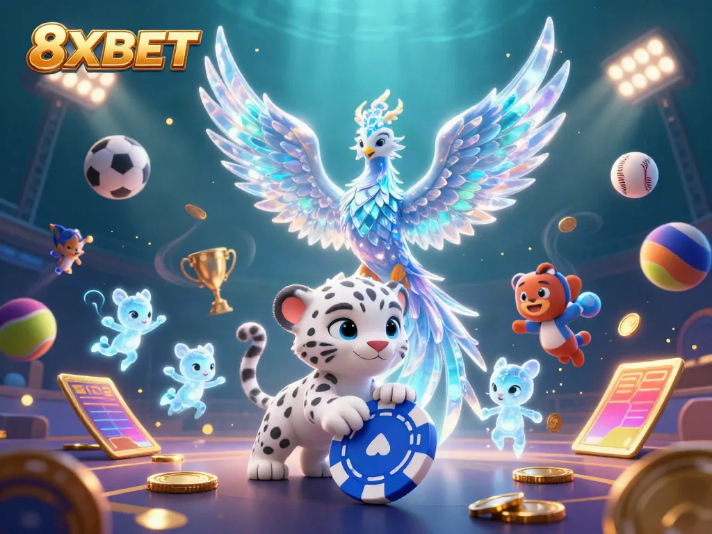 Experience the exhilarating world of 8XBET with vibrant characters engaging in dynamic gambling activities.