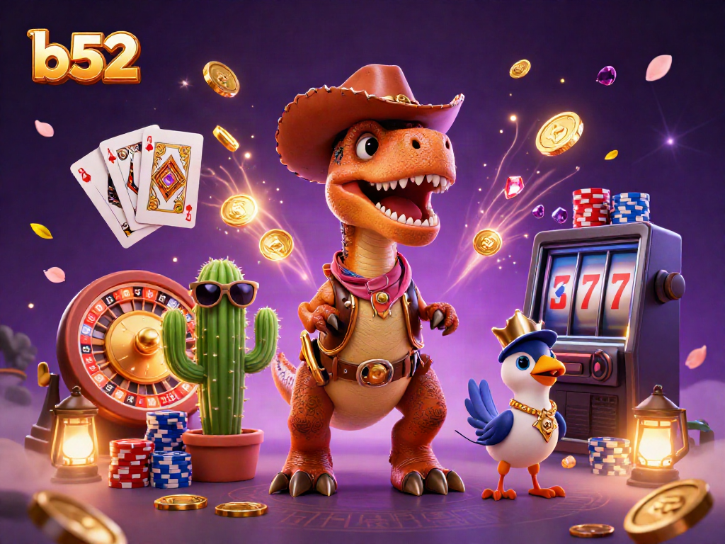 Experience the excitement of b52 casino gaming with vibrant characters and dynamic scenes of action.