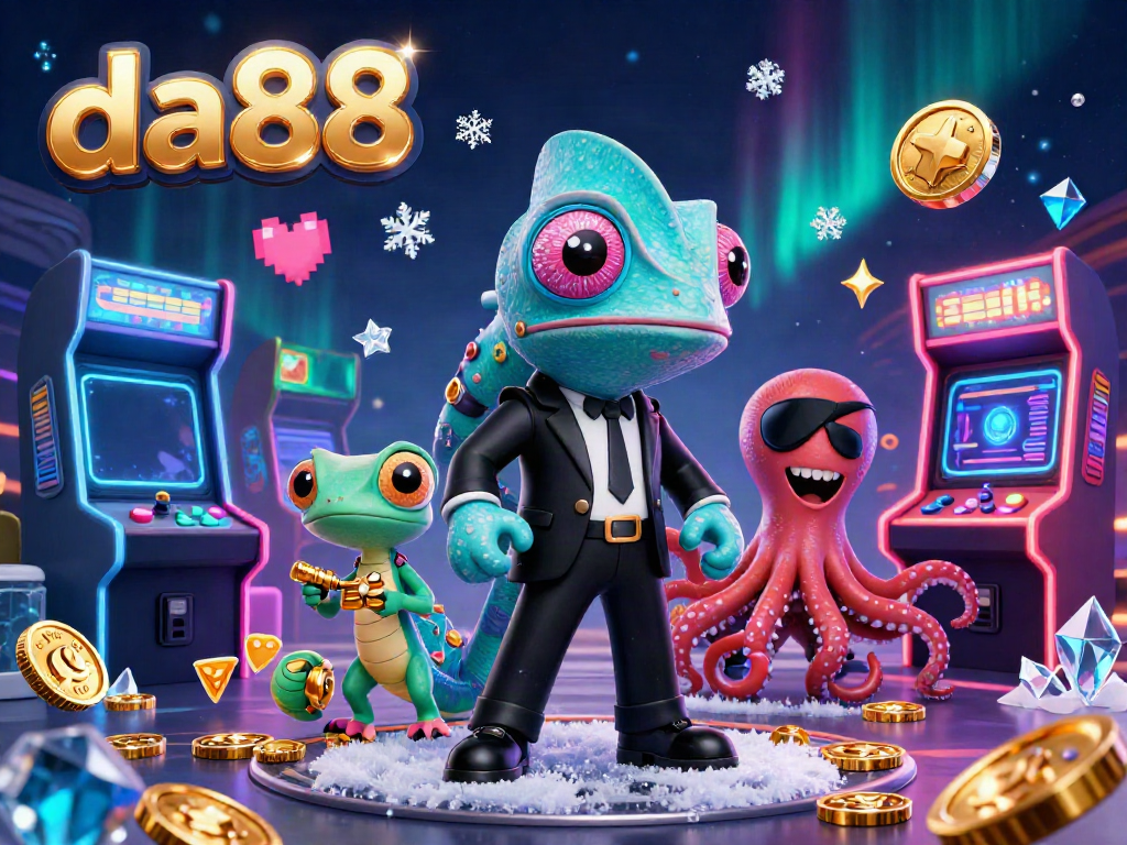 Engage in vibrant casino thrills with da88 featuring a colorful 3D gaming scene and dynamic characters.