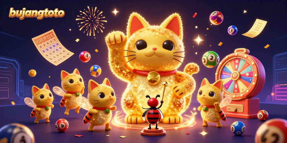 Experience thrilling moments with bujangtoto's vibrant lottery games, featuring dynamic colorful elements and celebratory effects.