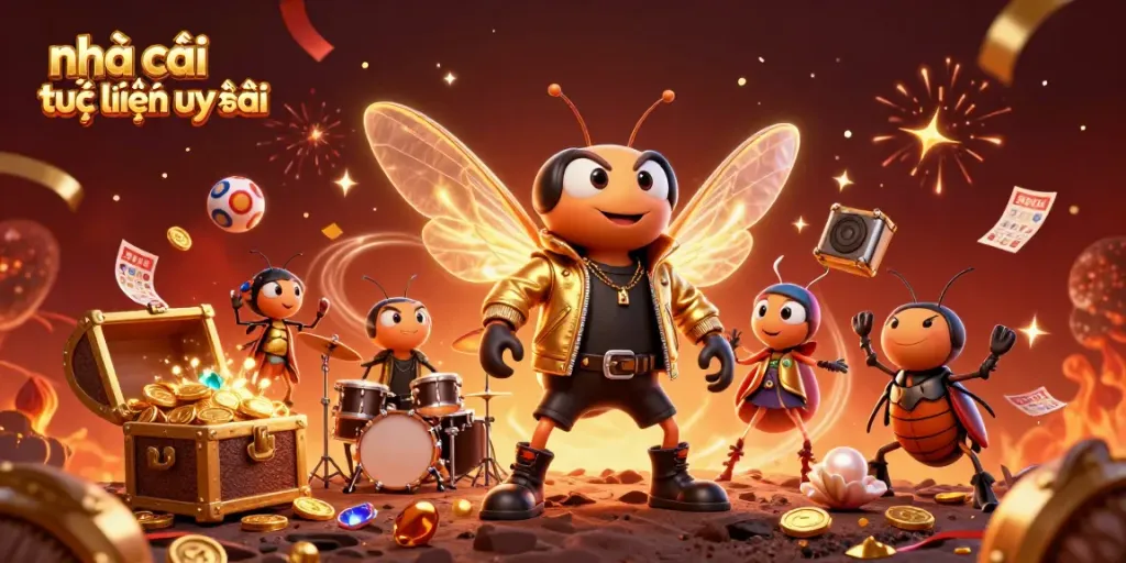 Engage with the ultimate online casino experience at nhà cái trực tuyến uy tín, featuring dynamic 3D characters in a vibrant interactive scene.