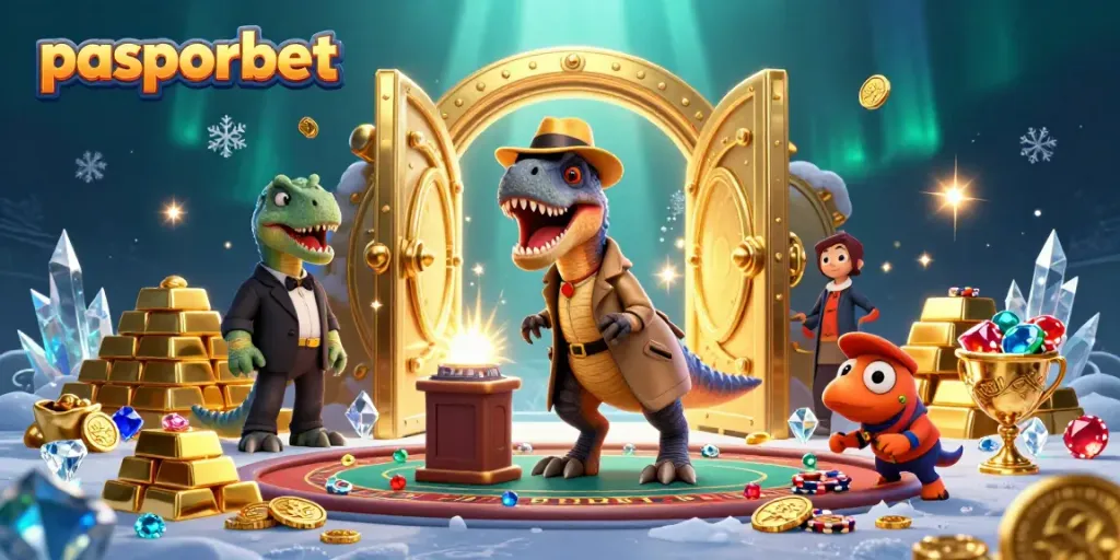 Pasporbet menawarkan pengalaman bermain poker yang seru dengan chip yang berserakan dan karakter yang mencolok.