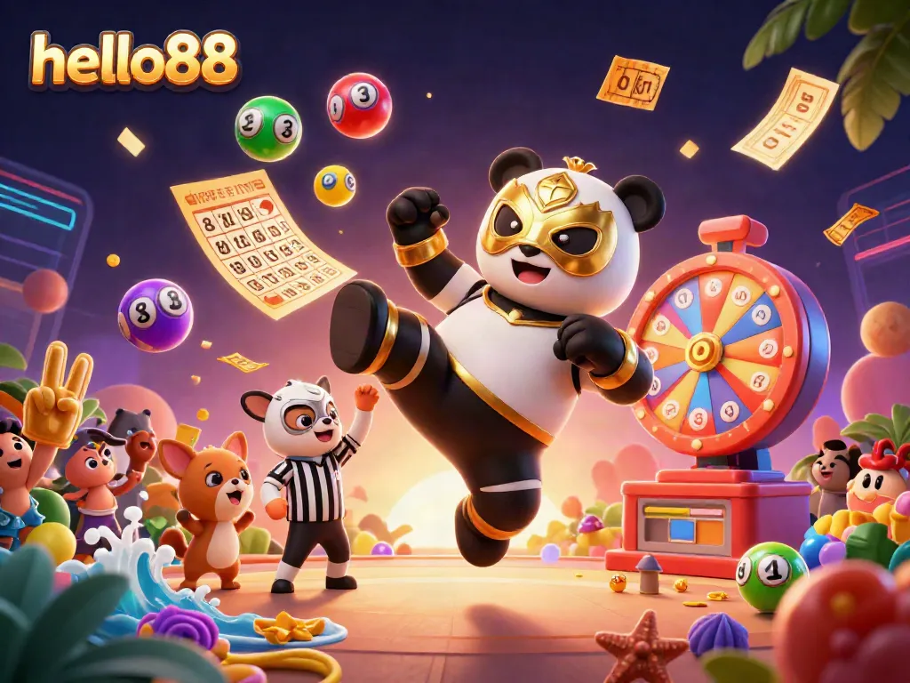 hello88 offers thrilling scenes of online gambling with colorful game elements and lively characters.