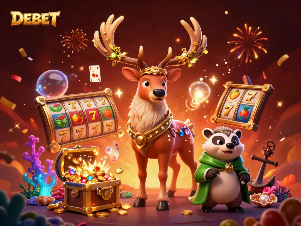 Explore the thrilling slots world with DEBET featuring a magical druid and treasures.