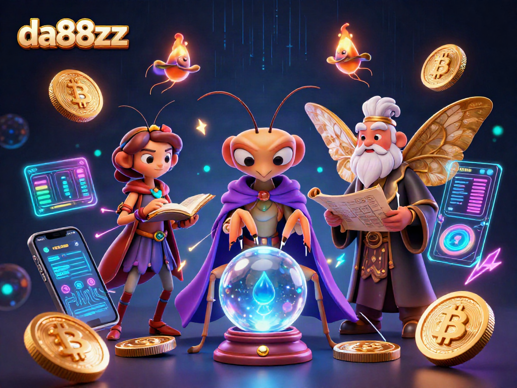Engage in the mystical world of da88zz, watching a praying mantis fortune teller peer into the future.