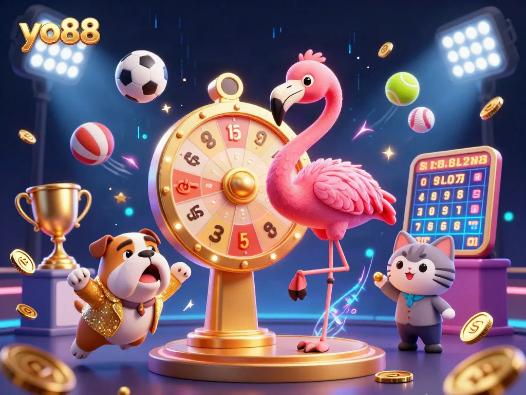 Yo88 engages players in thrilling gameplay with colorful elements from an exciting casino scene.