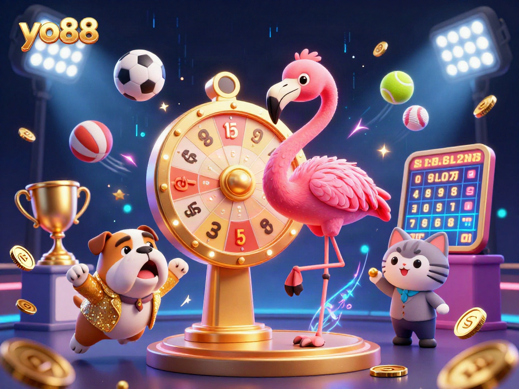Yo88 engages players in thrilling gameplay with colorful elements from an exciting casino scene.