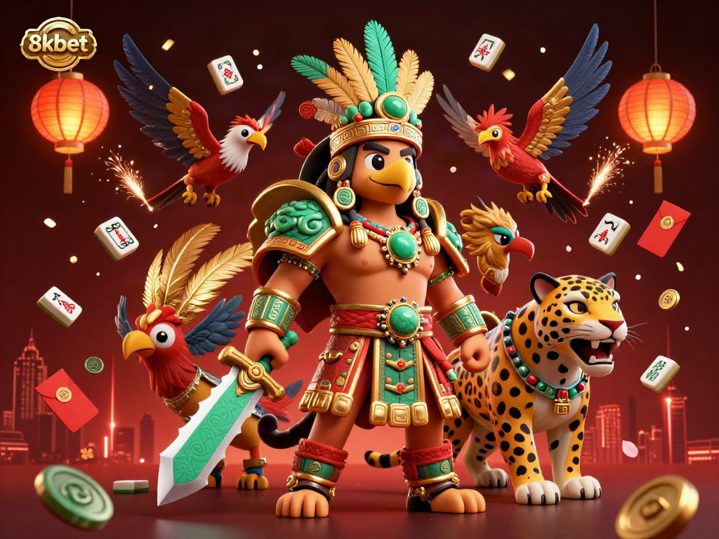 Experience thrilling moments with 8kbet in dynamic casino scenes featuring epic Aztec warriors.
