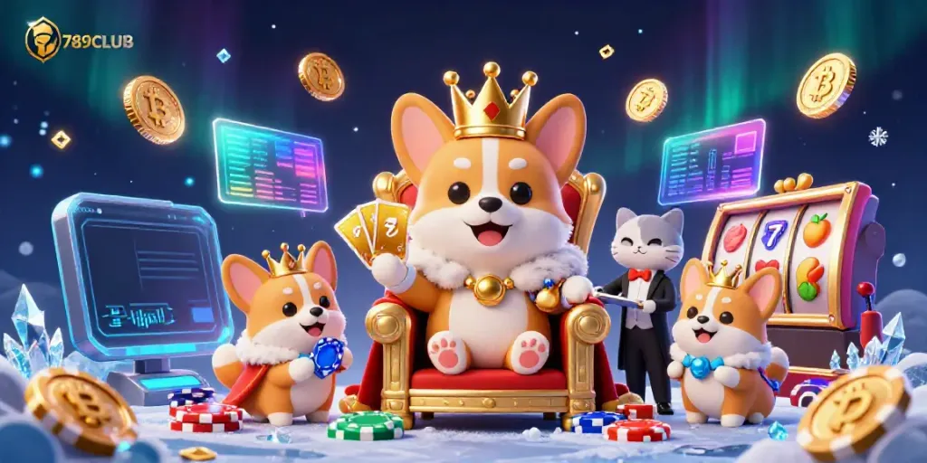 Experience the thrilling world of 789CLUB casino with cartoon characters and vibrant gaming elements.