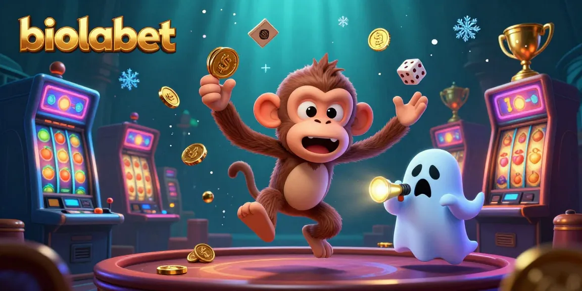 Experience biolabet's haunted casino with a playful poltergeist monkey juggling golden treasures.