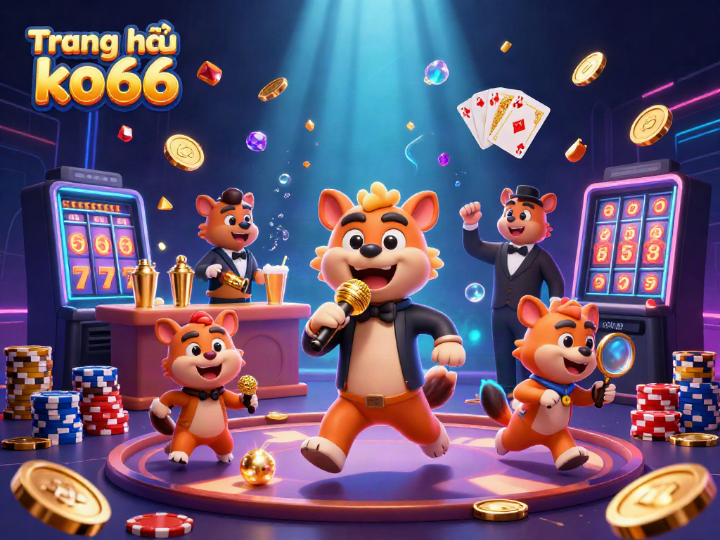 Experience the excitement of Trang chủ ko66 with lively hyenas in a vibrant casino atmosphere.