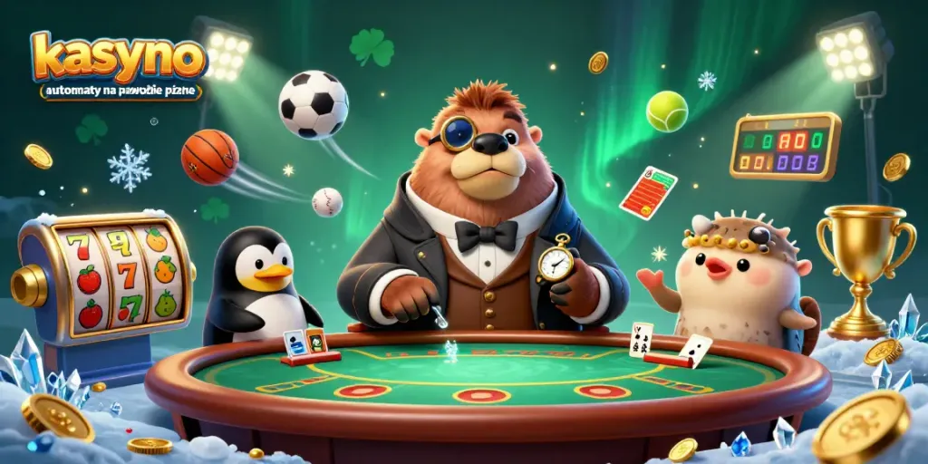 Explore the vibrant world of kasyno online automaty na prawdziwe pieniądze with a dynamic underwater poker scene featuring whimsical characters.
